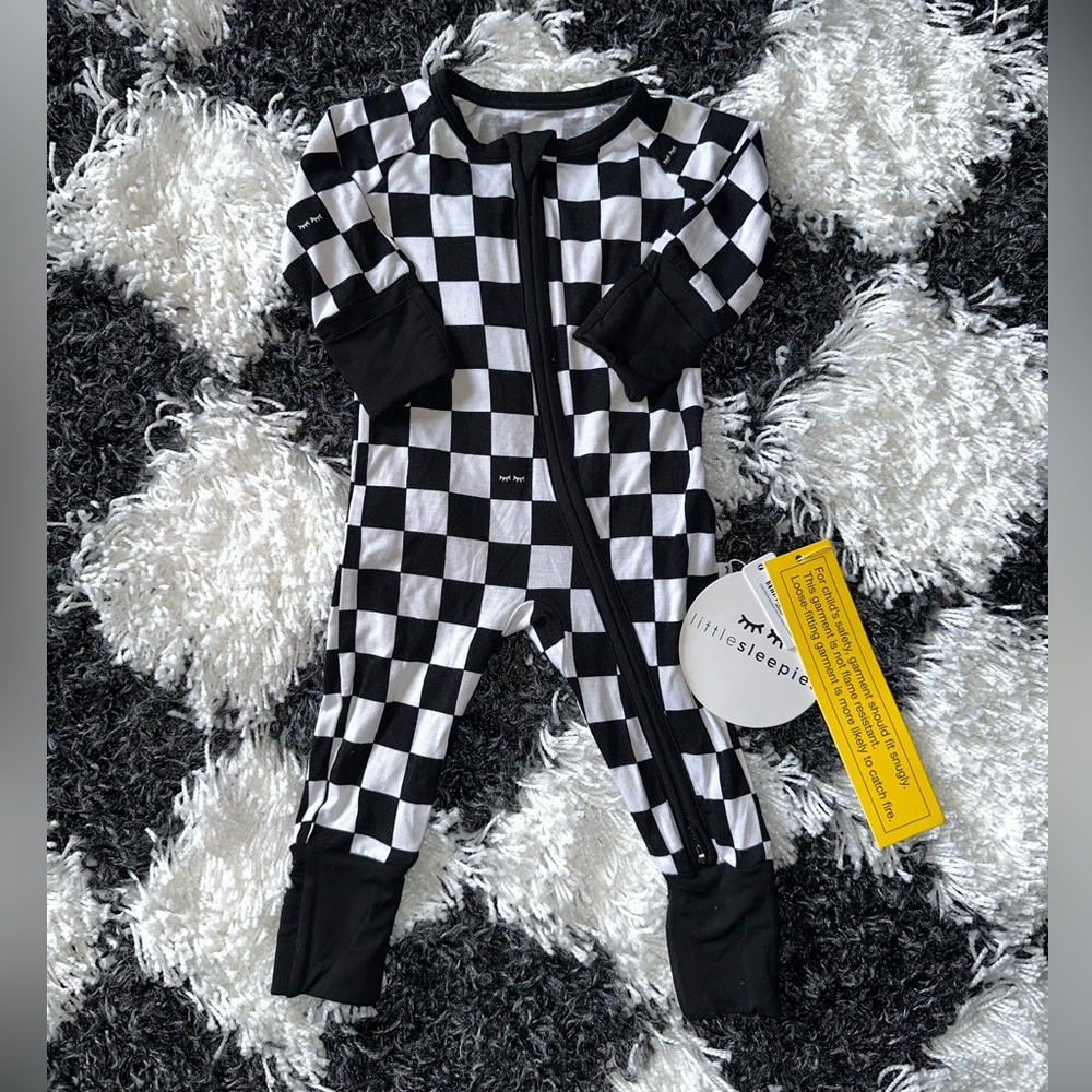 Little Sleepies Cool Checks Bamboo Footie - Newborn
